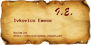 Ivkovics Emese névjegykártya
